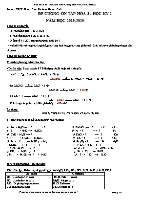 Đề cương ôn tập Hóa học Lớp 8 - Học kỳ 2 - Năm học 2019-2020 - Bùi Đức Minh